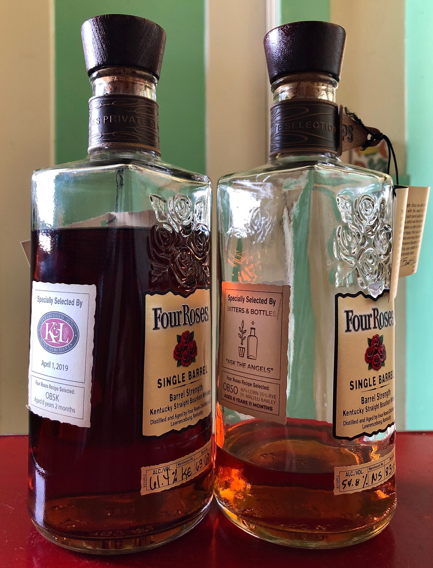 Comparison: Two Four Roses Barrel Strength Single Barrels – OBSK & OBSO ...